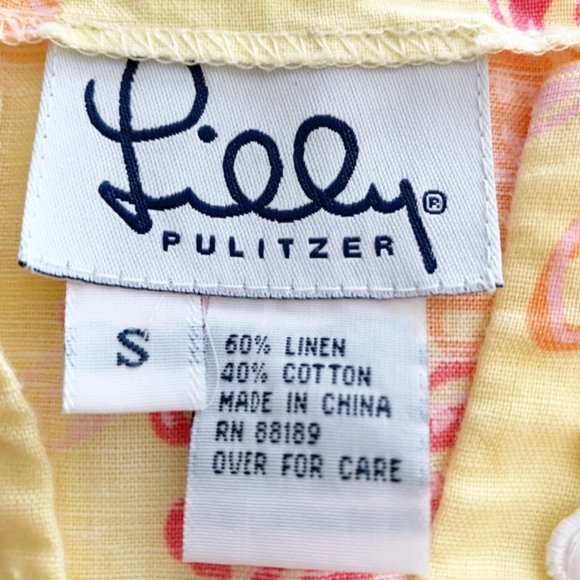 Lily Pulitzer Yellow & Pink Floral Tunic - Size Small - Picture 7 of 9